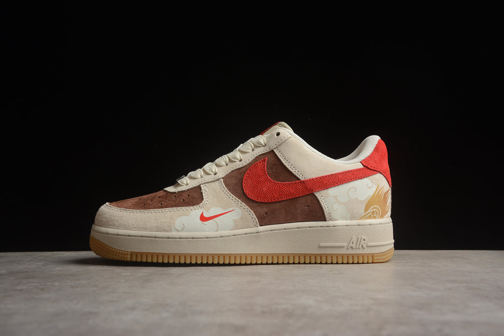 Air Force 1 Low – Beige / Marrón / Rojo