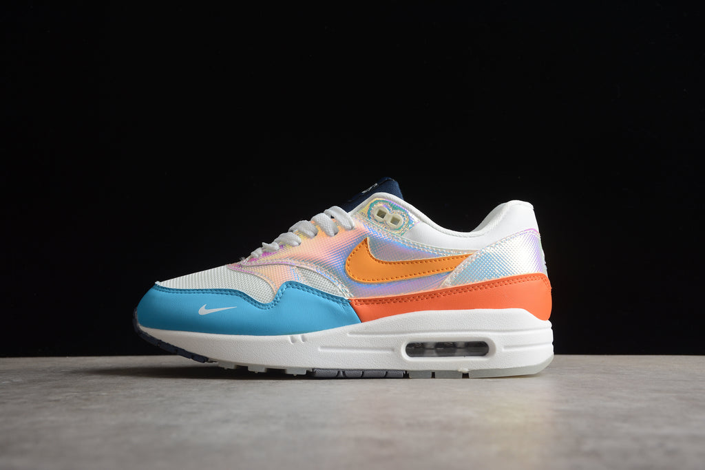 Air Max 1 – Gris / Naranja / Azul