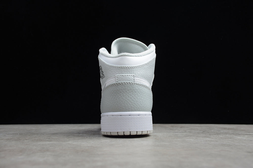 Air Jordan 1 Mid – Gris Claro / Blanco