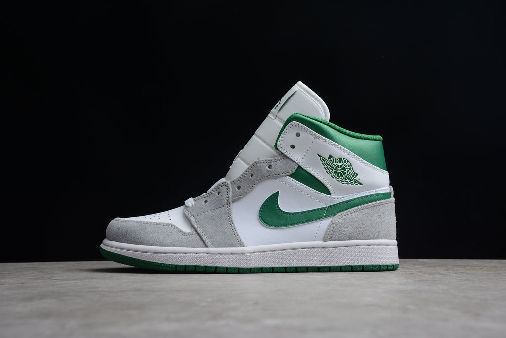 Air Jordan 1 Mid – Gris / Verde