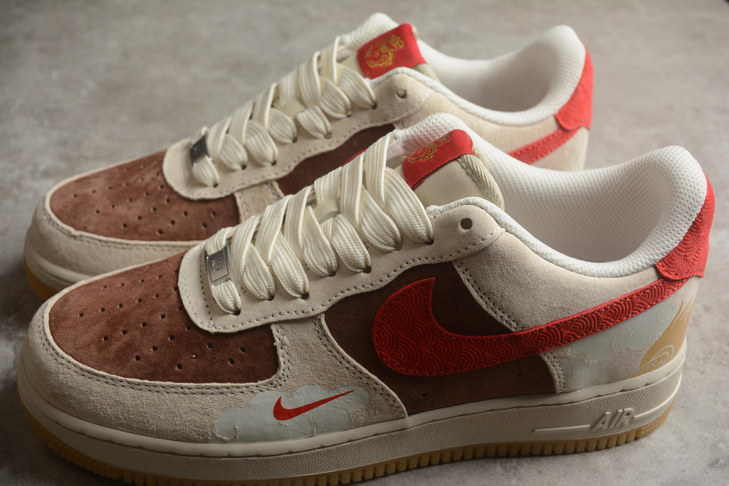 Air Force 1 Low – Beige / Marrón / Rojo