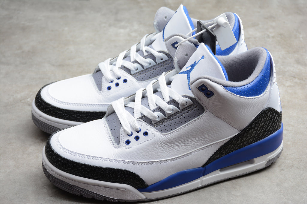 Air Jordan 3 – Blanco / Azul