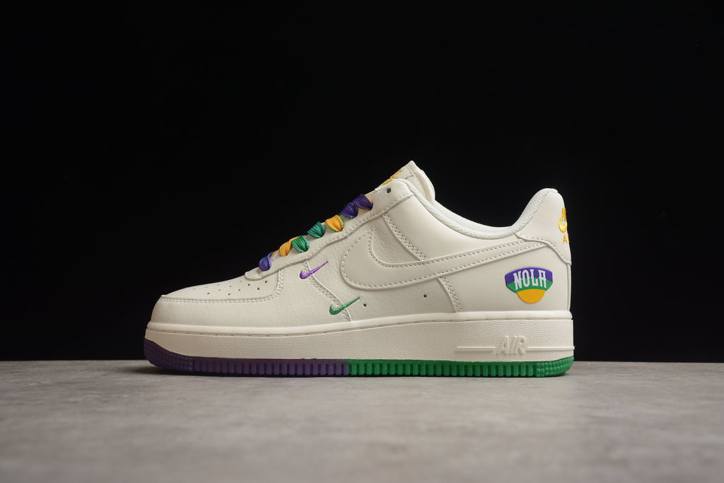 Nike Air Force 1 Low – Blanco / Verde / Lila