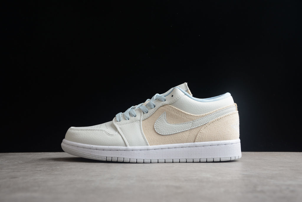 Jordan 1 Low – Gris / Beige / Azul