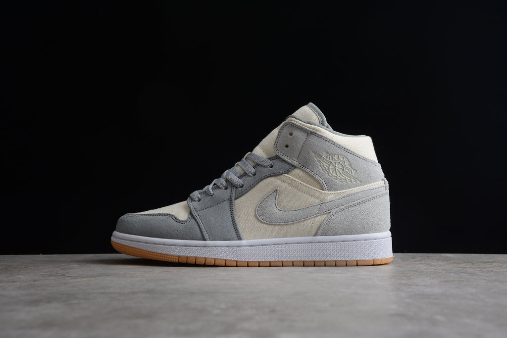 Air Jordan 1 Mid – Gris Claro / Beige