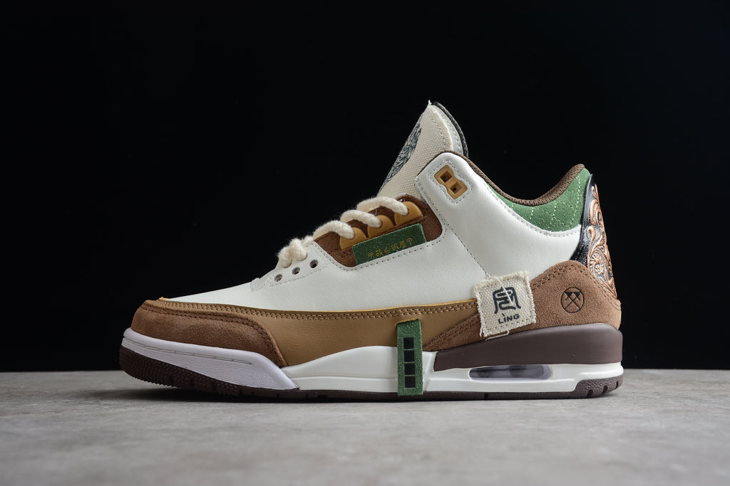 Air Jordan 3 – Blanco / Marrón / Verde