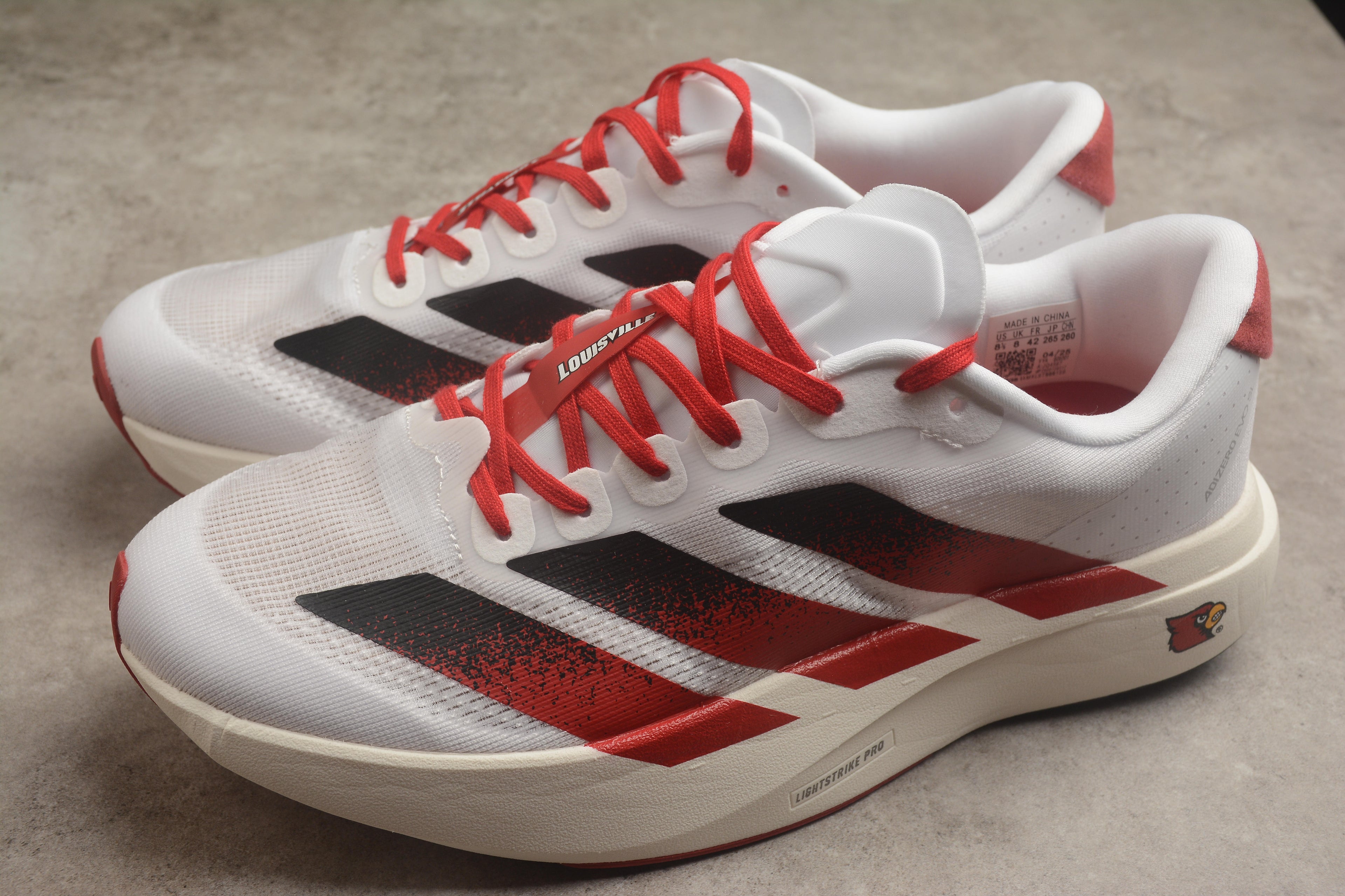 Adidas Adizero Evo SL – Blanco / Rojo Oscuro