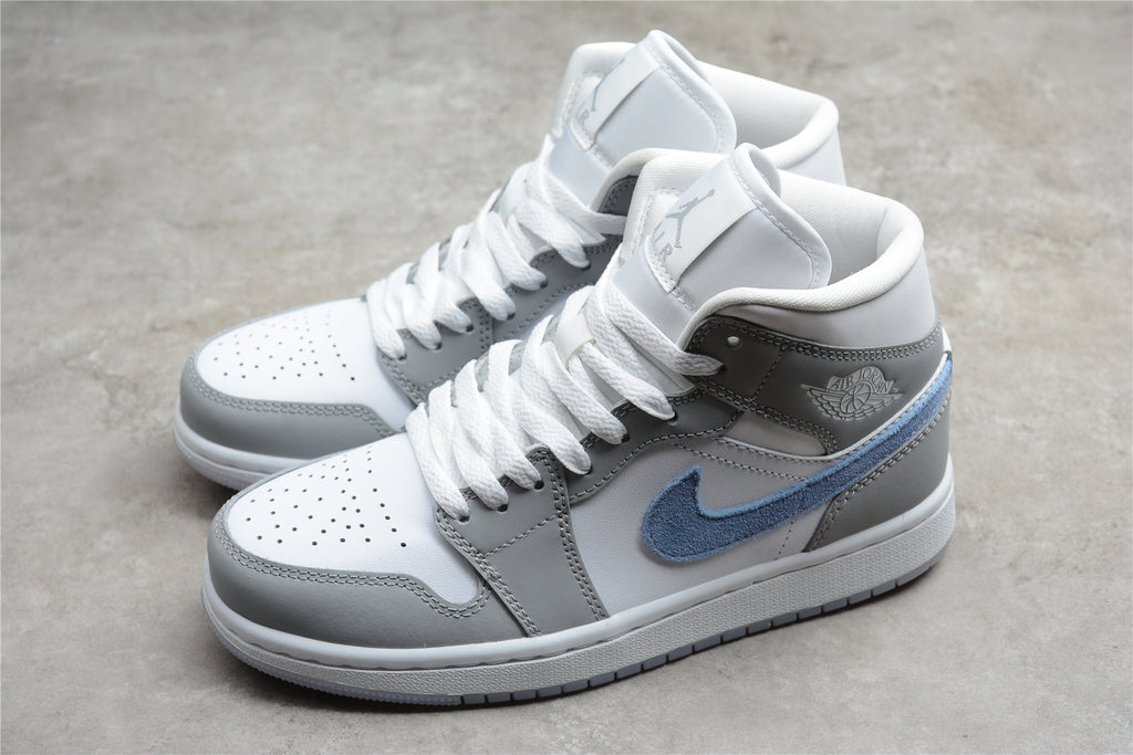Air Jordan 1 Mid – Gris / Azul