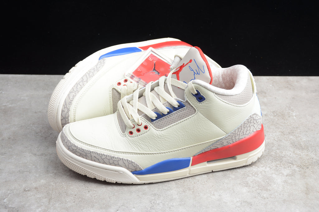 Air Jordan 3 – Blanco / Azul / Rojo