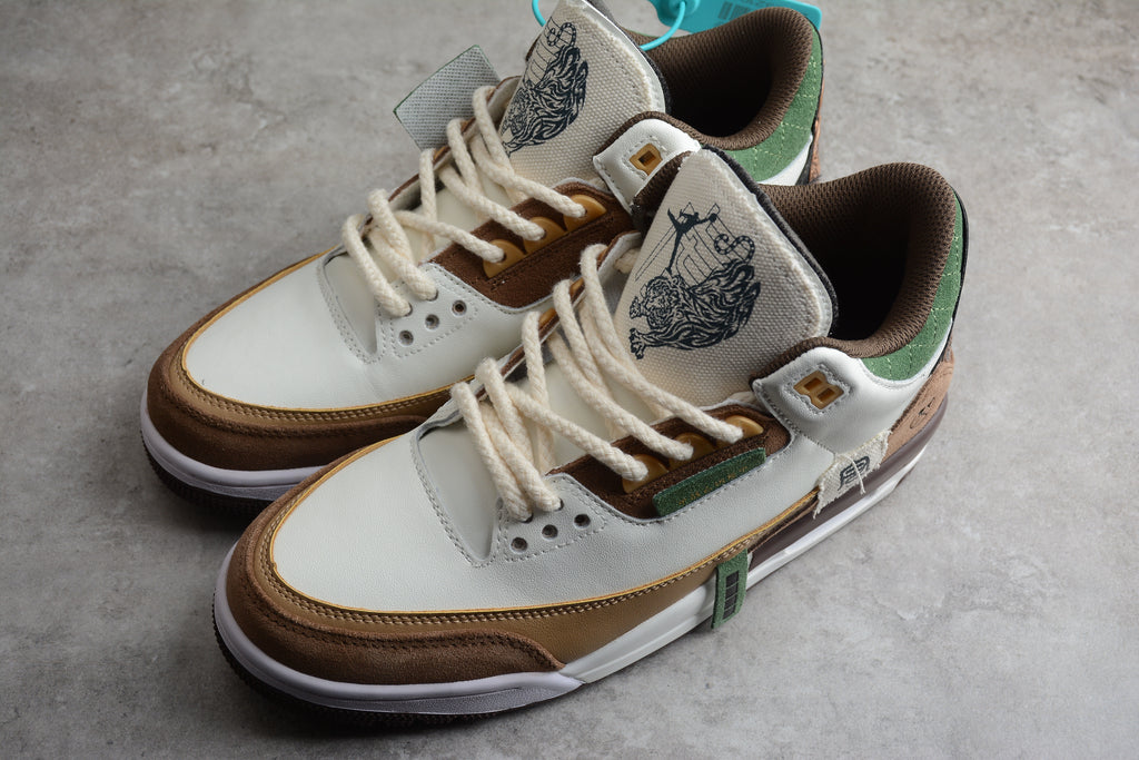 Air Jordan 3 – Blanco / Marrón / Verde