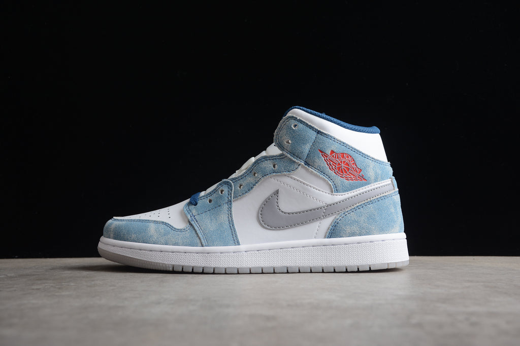 Air Jordan 1 Mid – Azul / Blanco / Gris