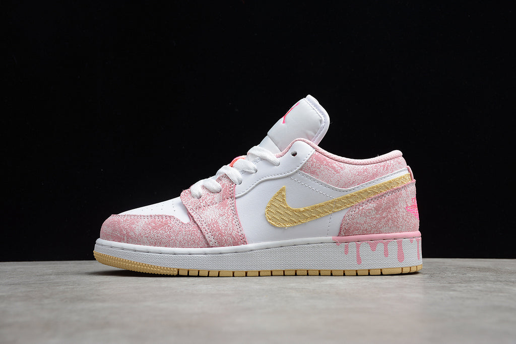 Jordan 1 Low – Rosa / Blanco / Negro