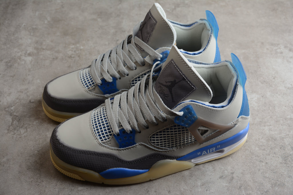 Air Jordan 4 – Gris / Azul
